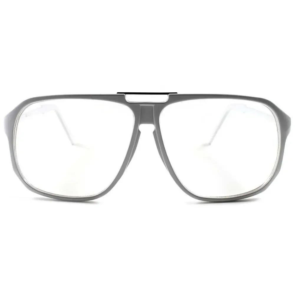 Designer Look Rich Famous Hip Hop 90s Style Oversized White Clear Lens Glasses